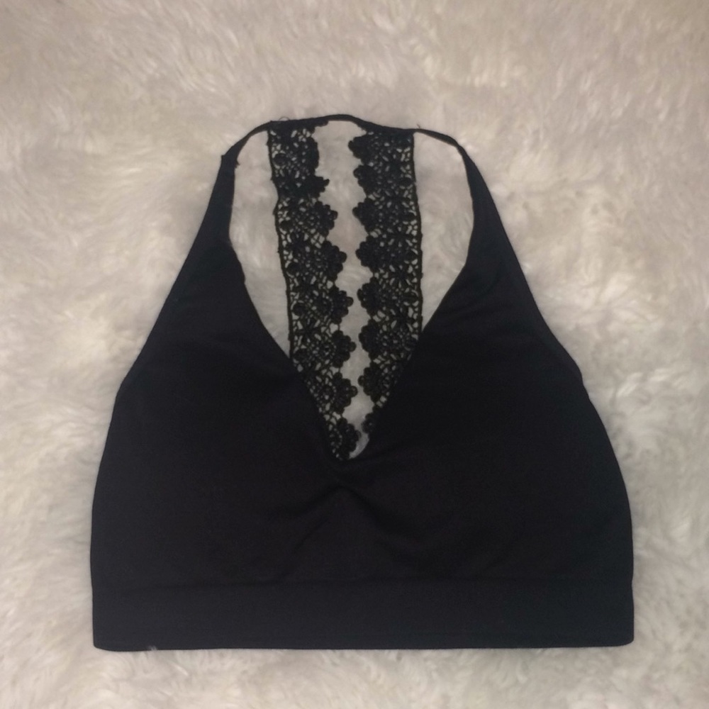 Flirtitude Black Bralette With Lace Detail